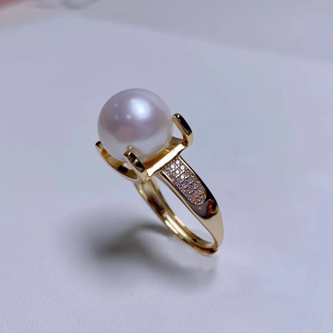 【尤朵拉珠宝甄选】天然淡水珍珠11-12mm S925银牛头戒指 时尚