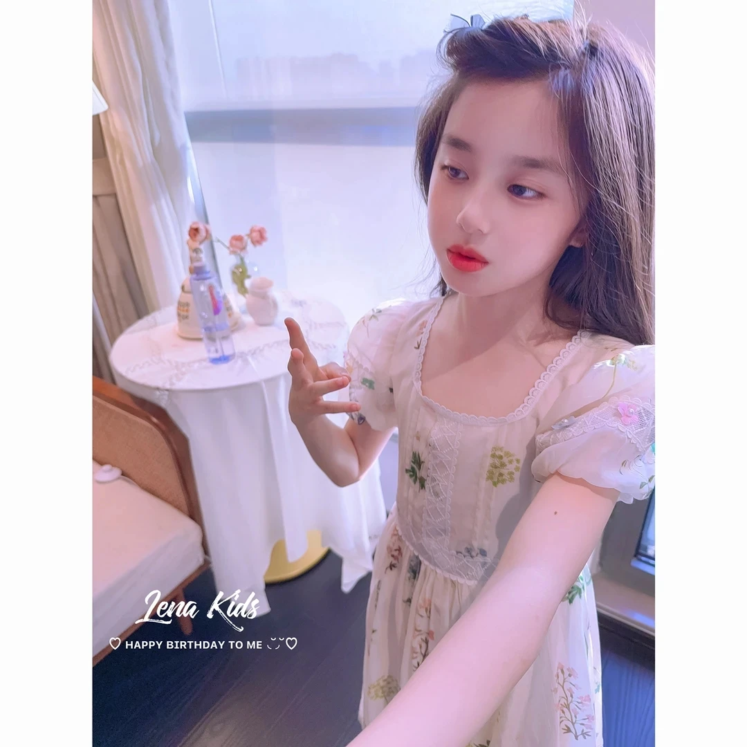 女童夏装公主裙2025新款洋气女孩夏日碎花小裙子儿童装连衣裙夏季