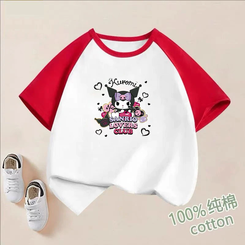 中大童夏季纯棉插肩袖T恤休闲洋气半袖宽松儿童