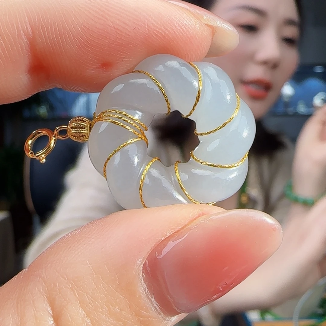 和田玉银S925镶嵌颈饰