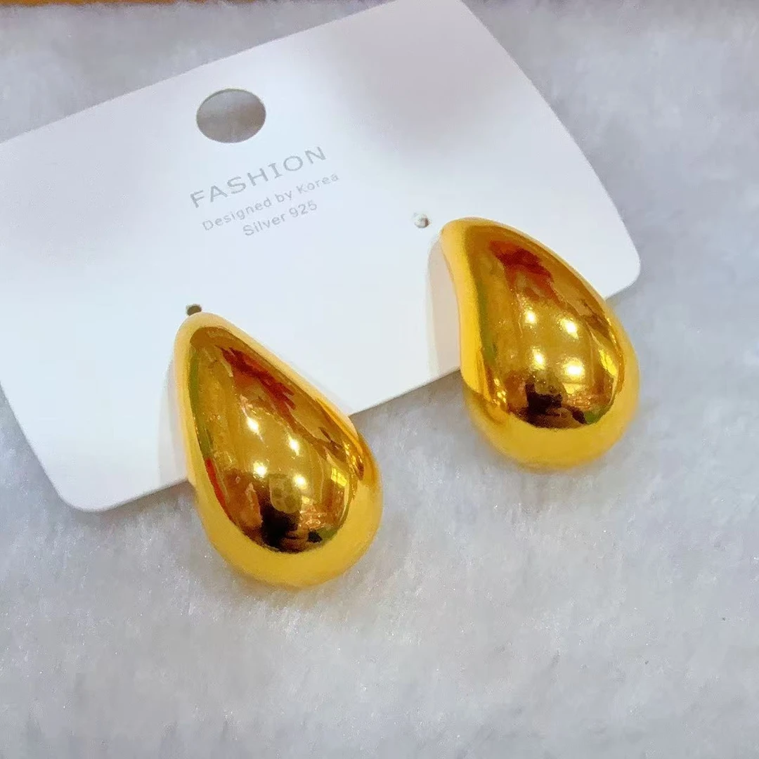 铜合金亚克力耳饰 铜合金精美时尚牛角个性经典简约金色耳环0930