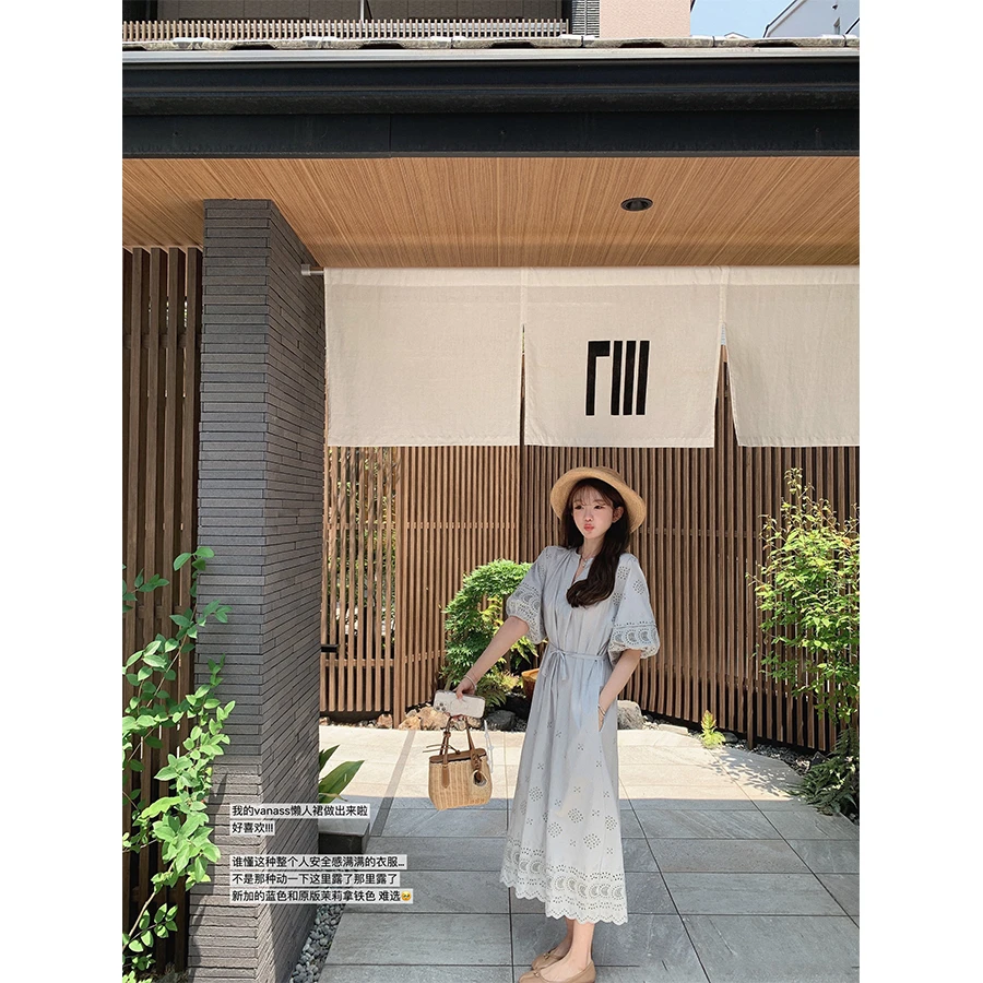 金蘑菇菇 the summer is 我的日常连衣裙/全棉手工定制刺绣懒人裙