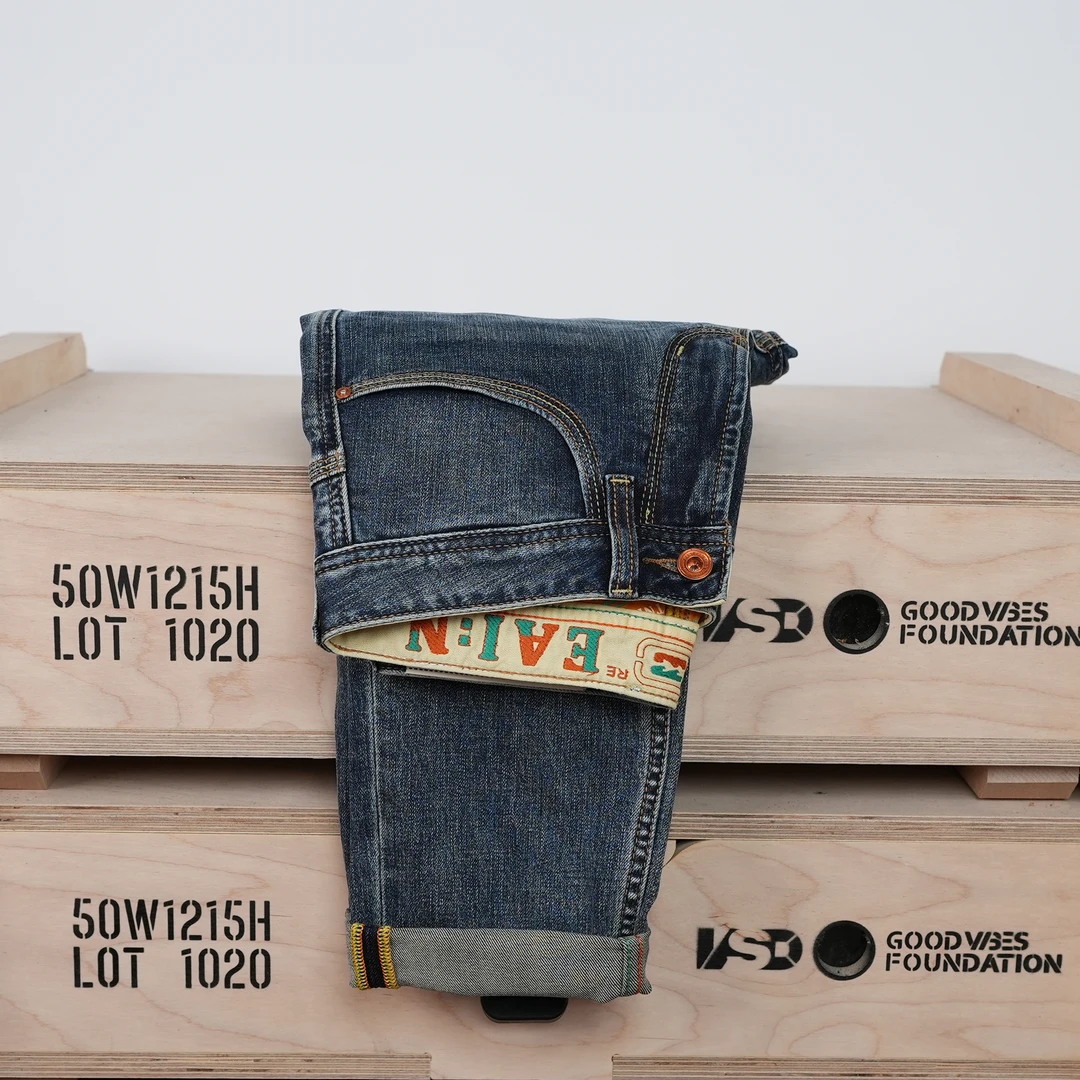 四季经典百搭牛仔裤男款水洗深蓝色修身小直筒裤休闲舒适男士裤子