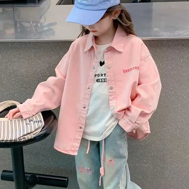女童衬衫2025春秋新款洋气外穿长袖上衣中大童百搭儿童休闲外套潮