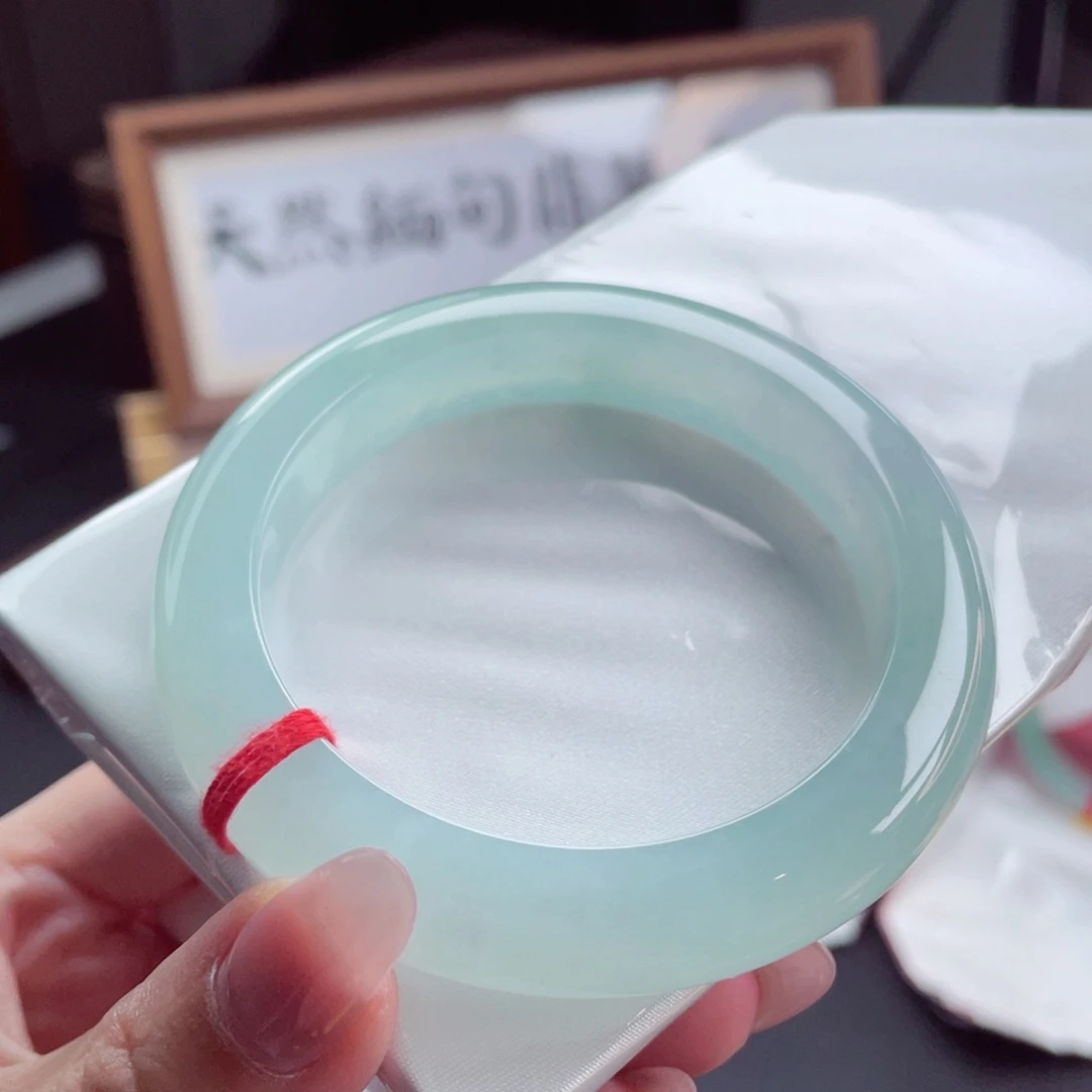 未镶嵌手镯翡翠58.1冰晴水绿 水光潋滟碧波荡漾 15号