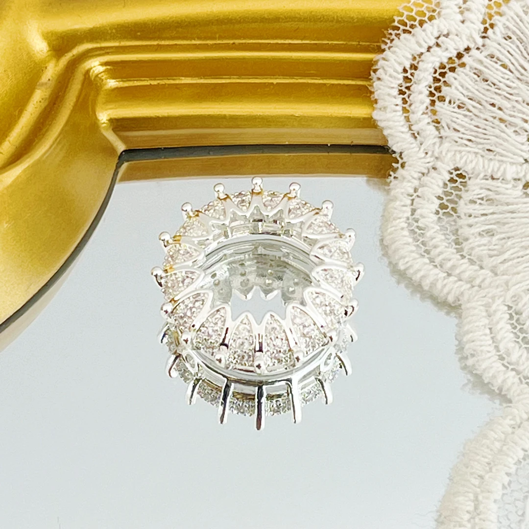 左夕M6401【2个银底太阳女神过线圈】高保色铜镀银DIY手链配件