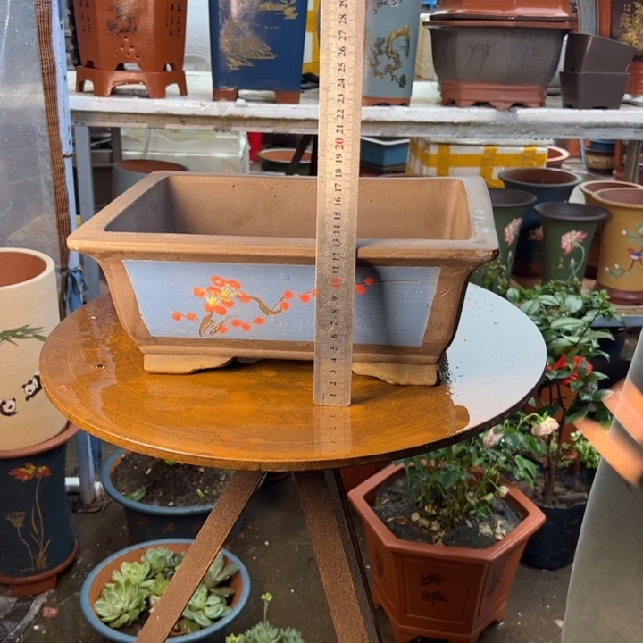 宜兴紫砂花盆32蓝点菜马槽