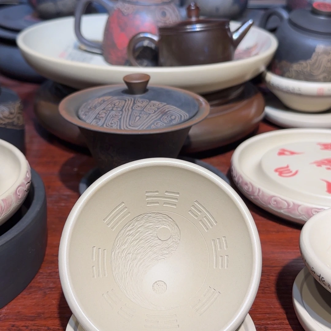 陶建水紫陶白泥内刻杯