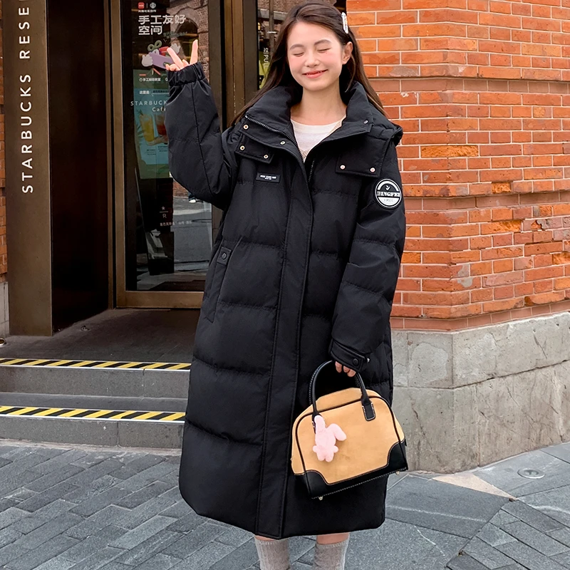 DEJIBVU/大季9903大长款秋冬羽绒服大牌显瘦连帽加厚保暖过膝9903
