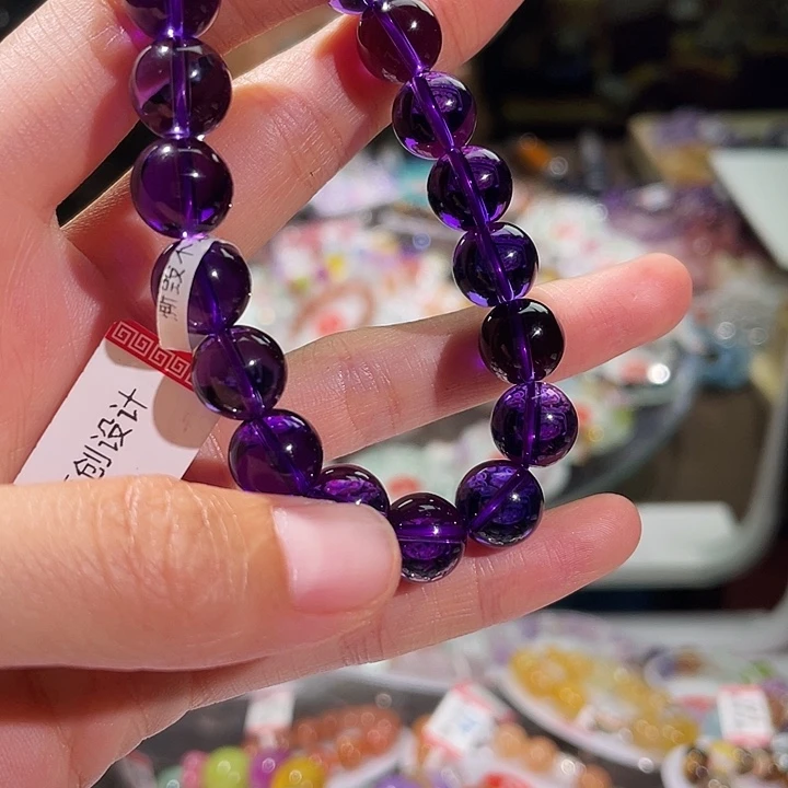 无非金属紫水晶手链10mm