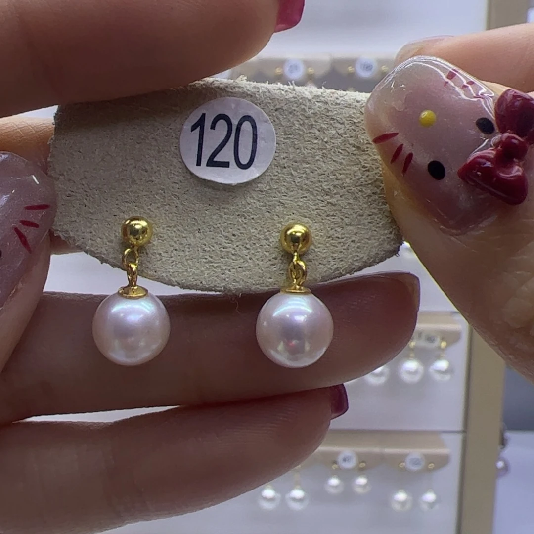淡水珍珠耳饰银S925镶嵌