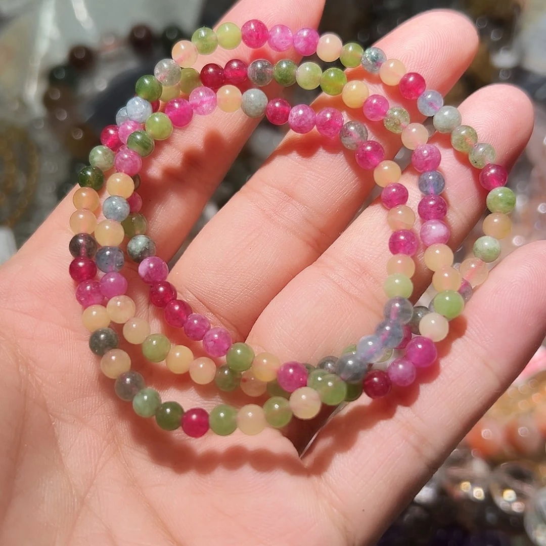 水晶手链未镶嵌金丝玉碧玺