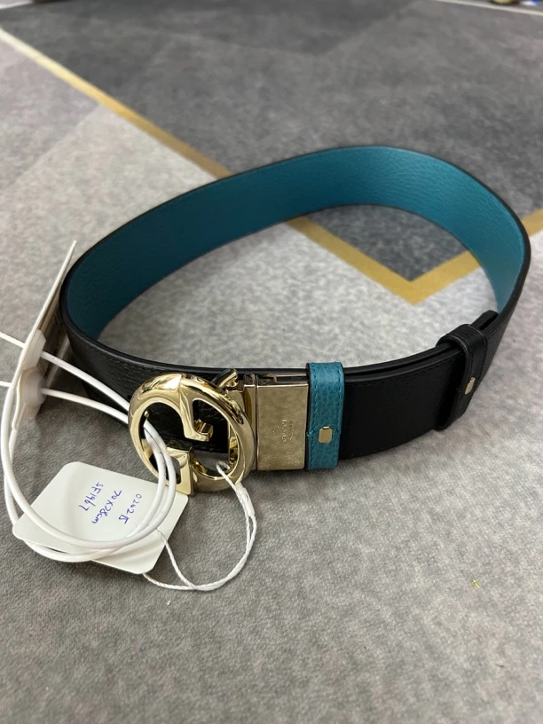 99新 GUCCI/古驰 黑蓝拼色腰带