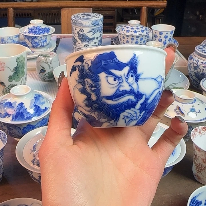 名窑口 非遗画师钟馗缸杯放漏