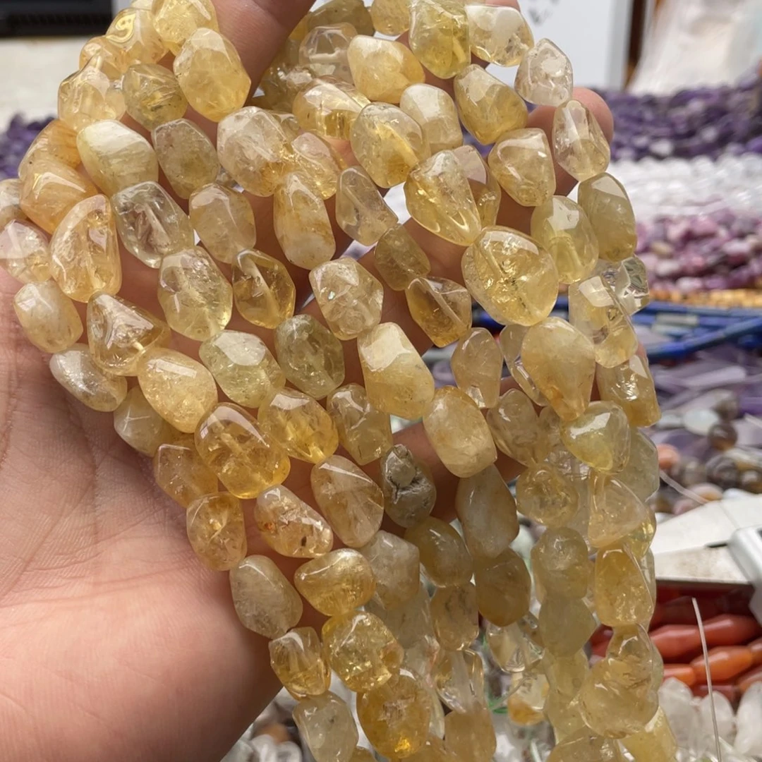 玛瑙/玉髓合金珠宝半成品一条装黄阿赛随行珠卡9+mm