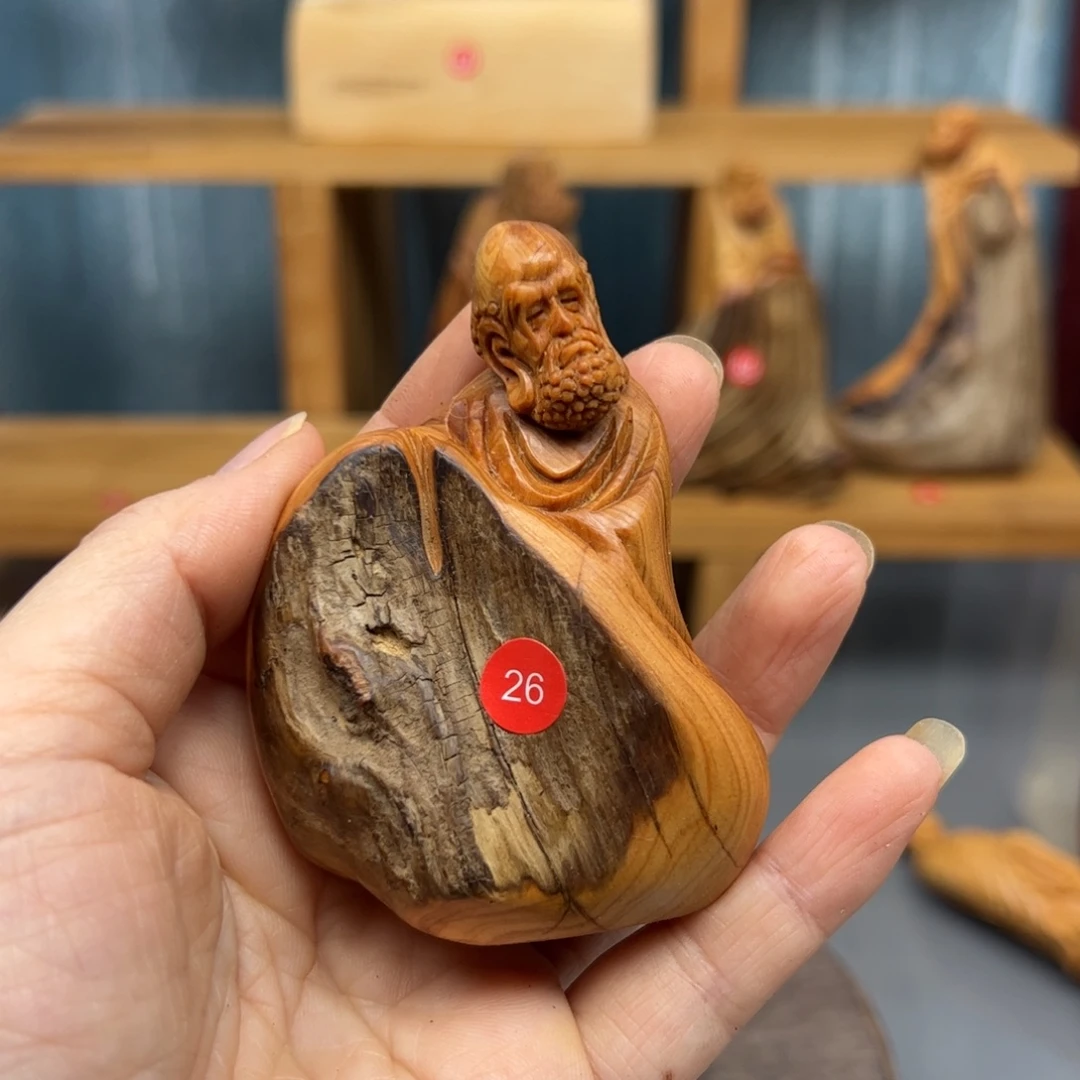 三***宇木崖柏木摆件手把件，