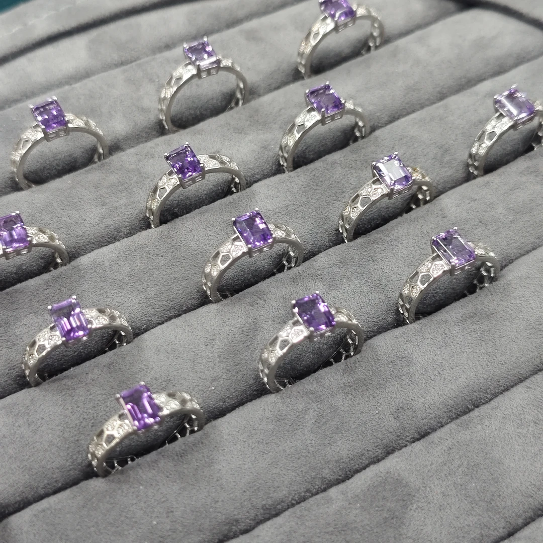 【书记甄选】天然紫水晶戒指 多样性发一件 AX5238