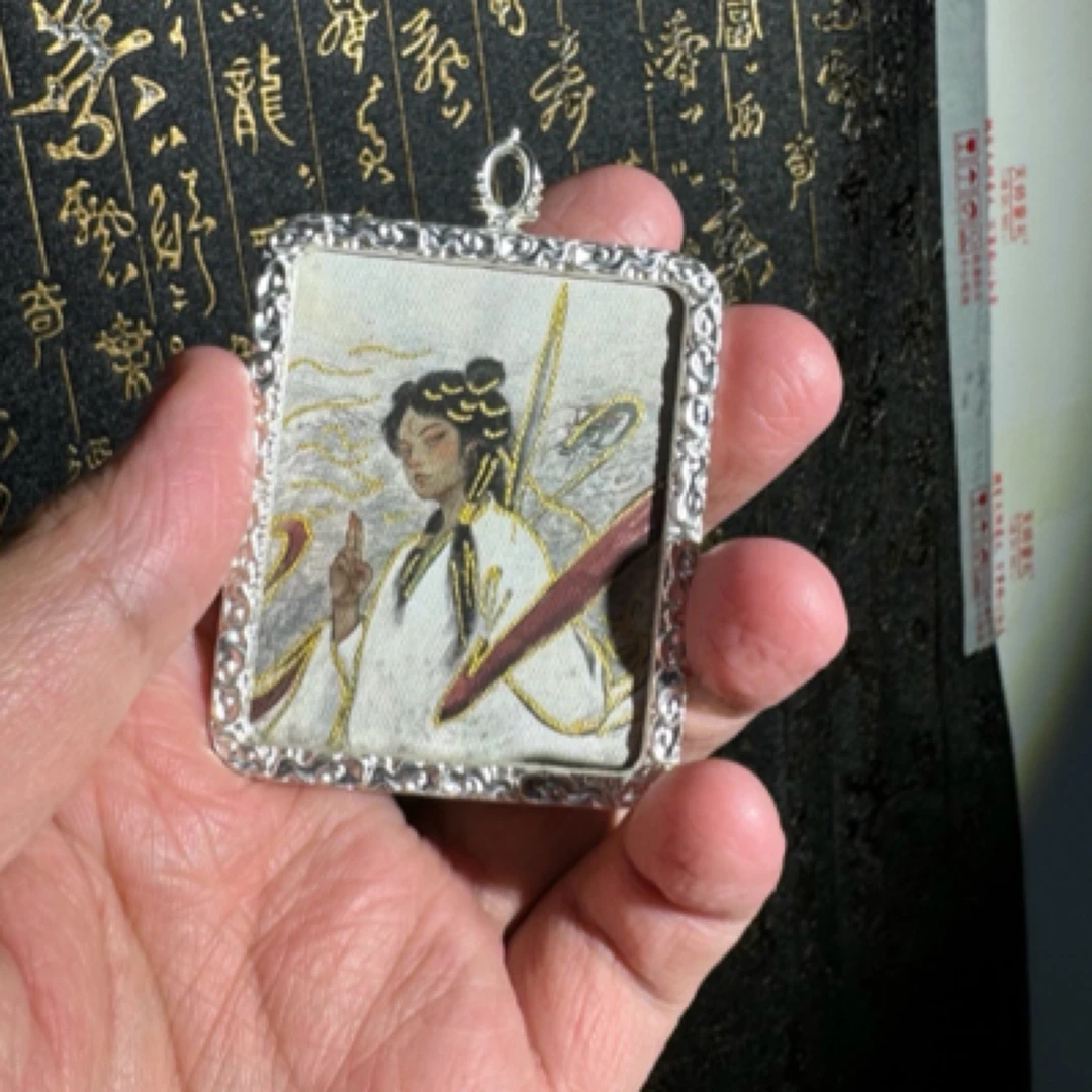 道教神话哪吒彩绘唐卡