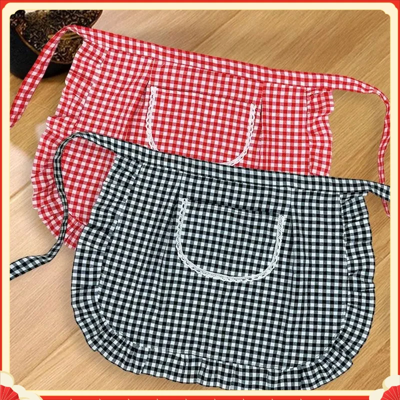 半身新款洋气时尚防污半截围裙女厨房上班家用透气做饭工作服围腰