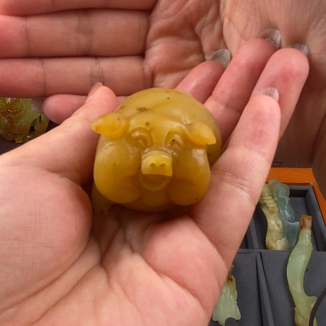 蛇纹石玉手把未镶嵌奋*