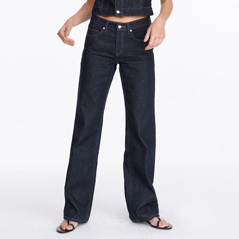 LYUOCHENG春夏复古水洗原牛直筒牛仔裤