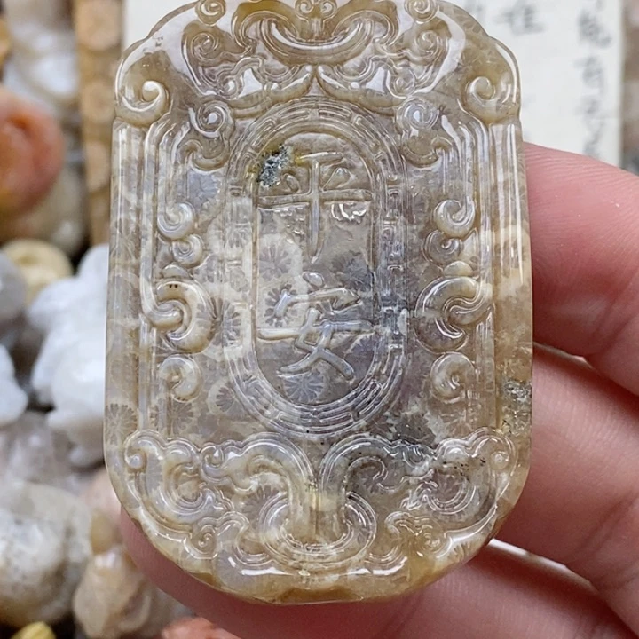 颈饰未镶嵌硅化珊瑚（珊瑚玉）有瑕