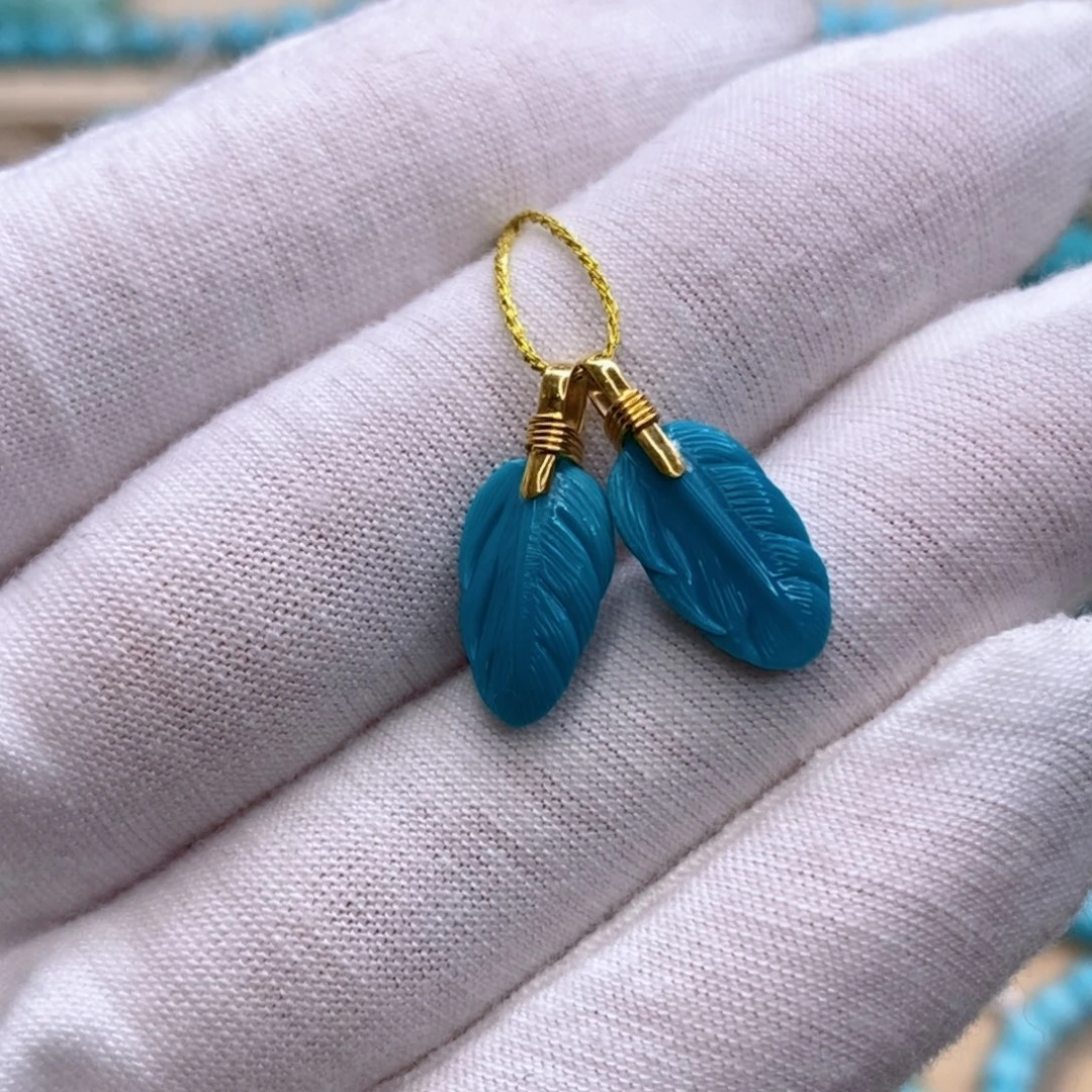 绿松石18K金镶嵌珠宝奇石