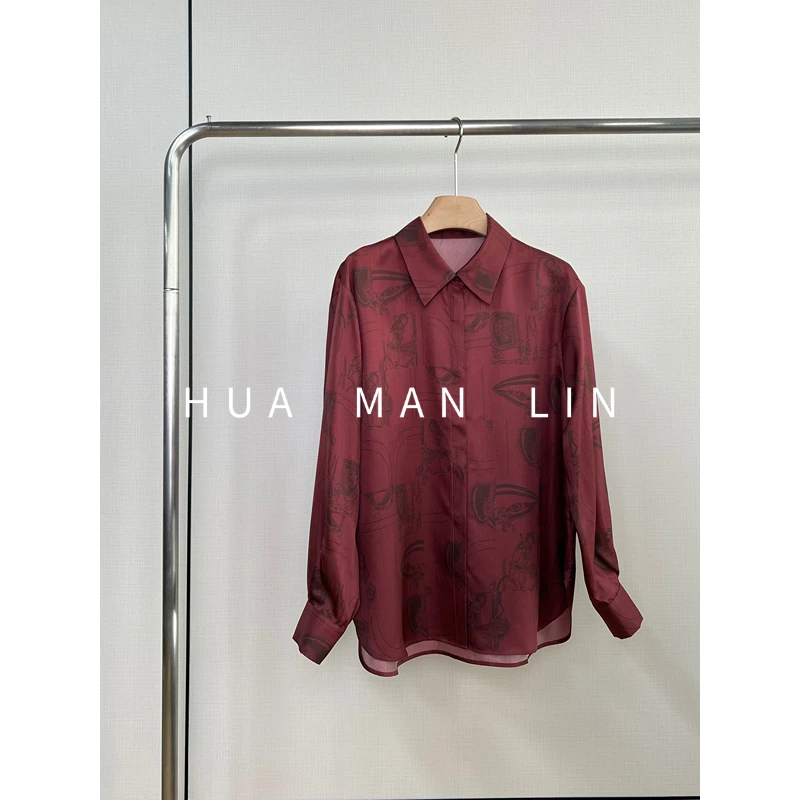 【花滿林】‘港风街头’翻领30MM桑波缎真丝桑蚕丝上衣255833