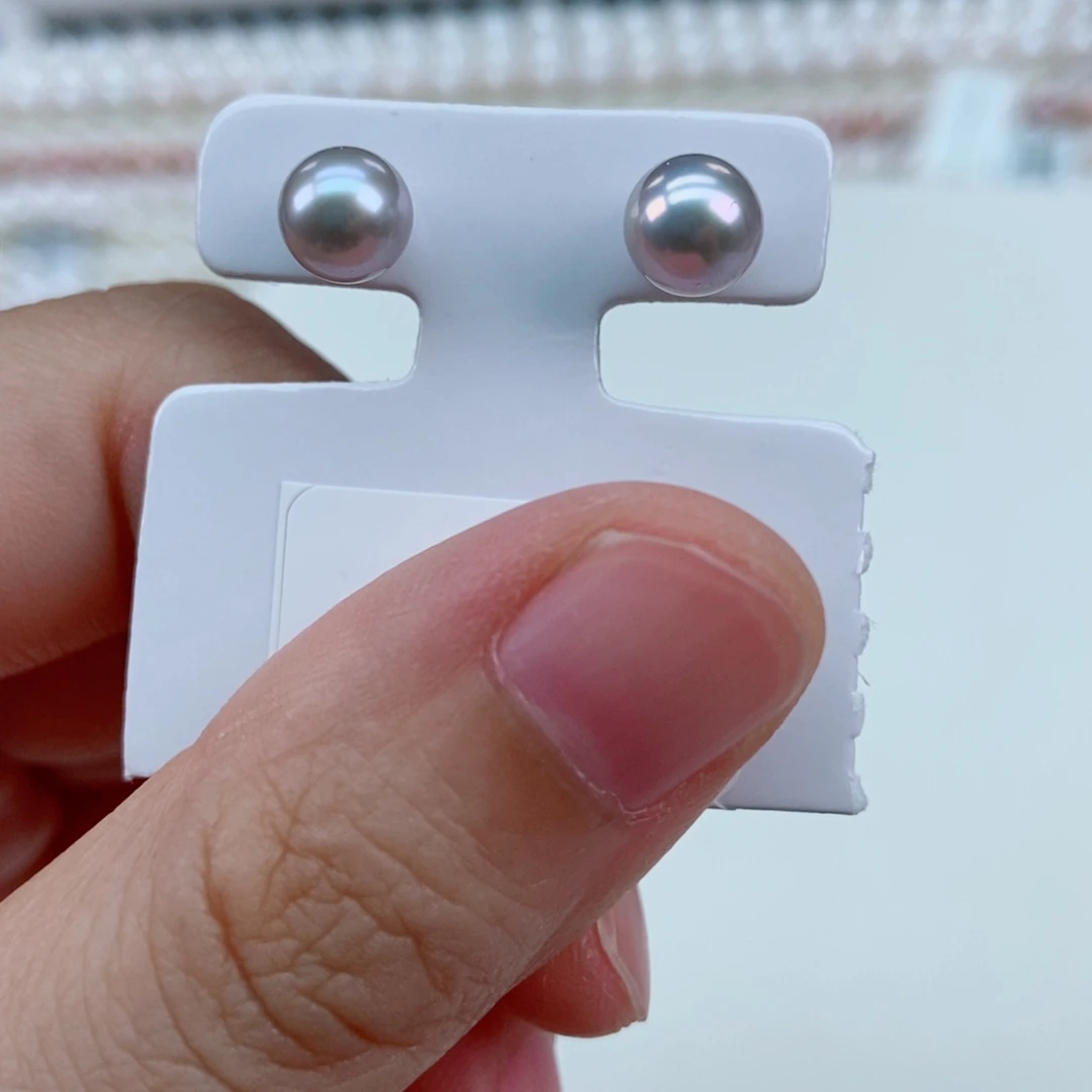 银S925镶嵌淡水珍珠6/7极强光真多麻