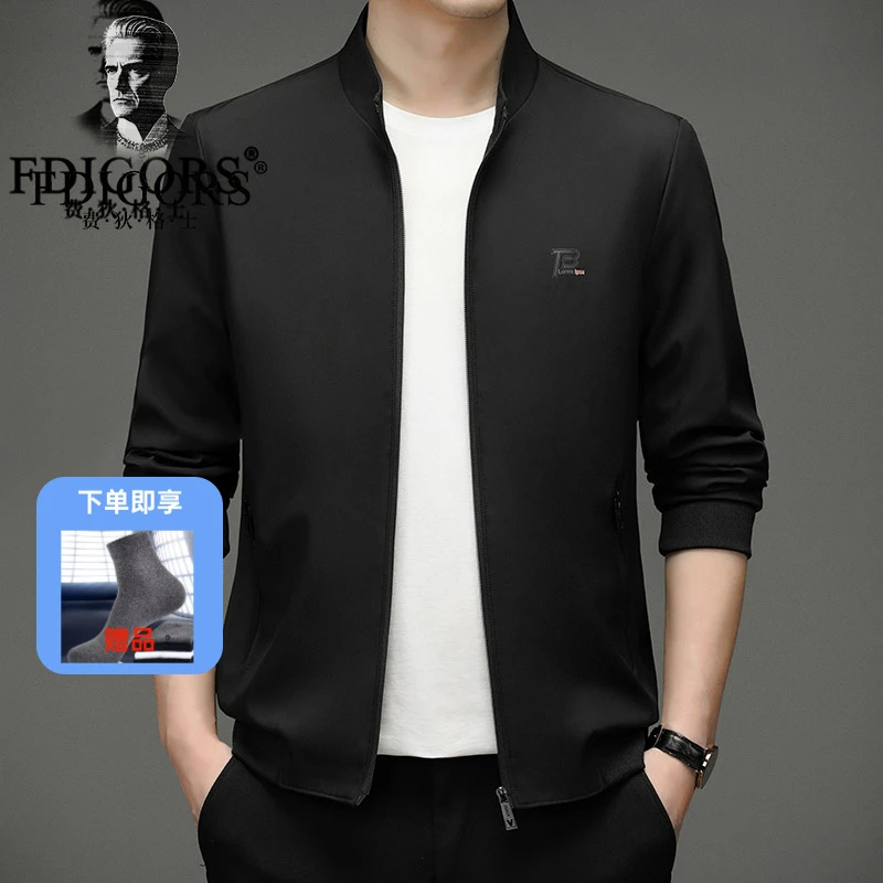 FDIGORS/费狄格士夹克男士秋冬季新款商务休闲立领中年时尚外套男