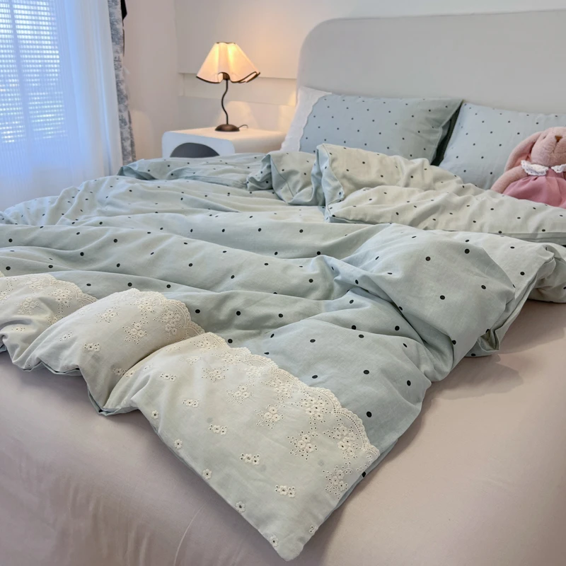 A类柔软亲肤水洗棉四件套学生宿舍单人被套少女心四季款床上用品