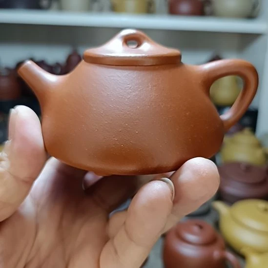 茶壶紫砂原矿红降坡子冶石瓢220cc半手工