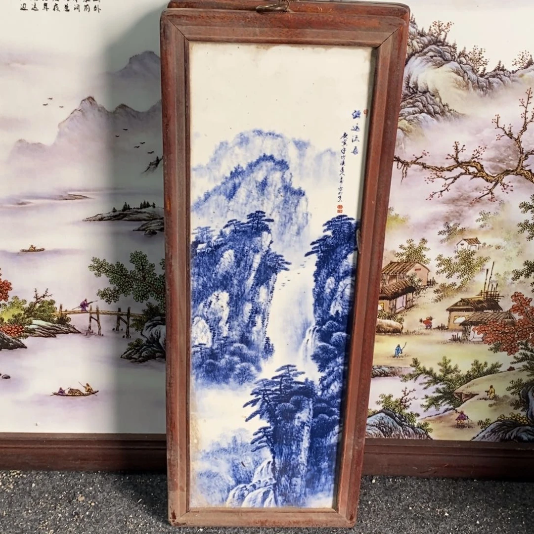 瓷片55*21 景德镇瓷板画柴窑烧制