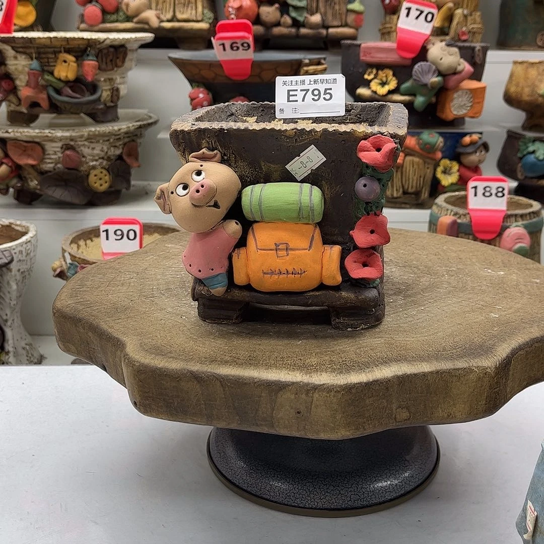 花盆795嘻哈粗陶手捏