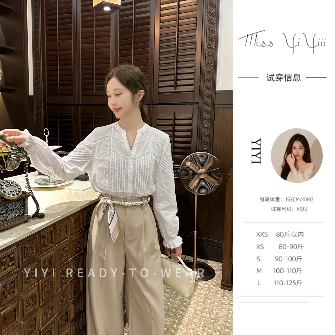 【悉尼休闲日上衣】<YiYiii>小个子棉简约开衫时髦百搭V领长袖上衣