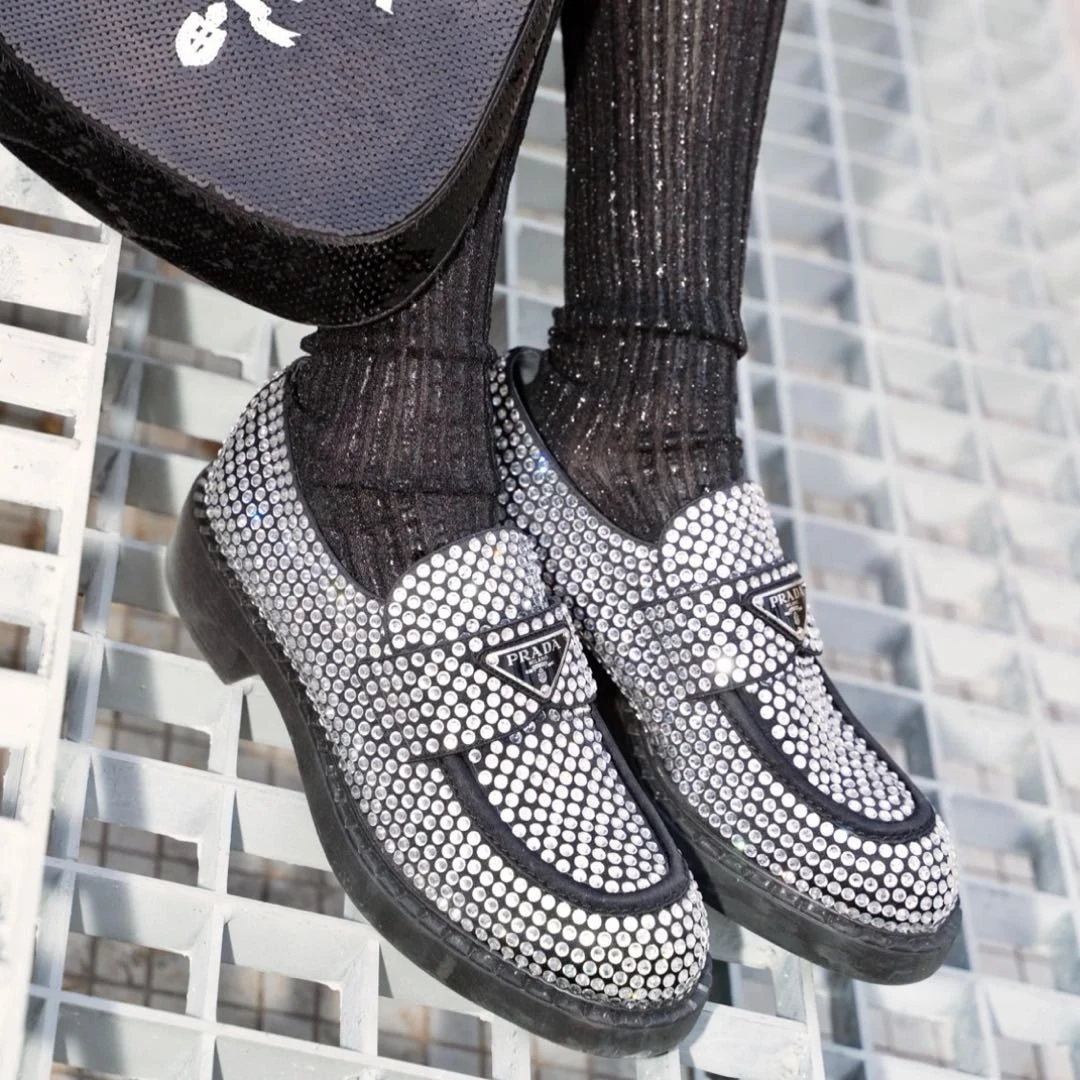 99新/Prada/普拉达/乐福鞋/37.5码/Xsps12661