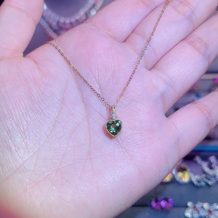 吊坠(赠链)银S925镶嵌碧玺大*