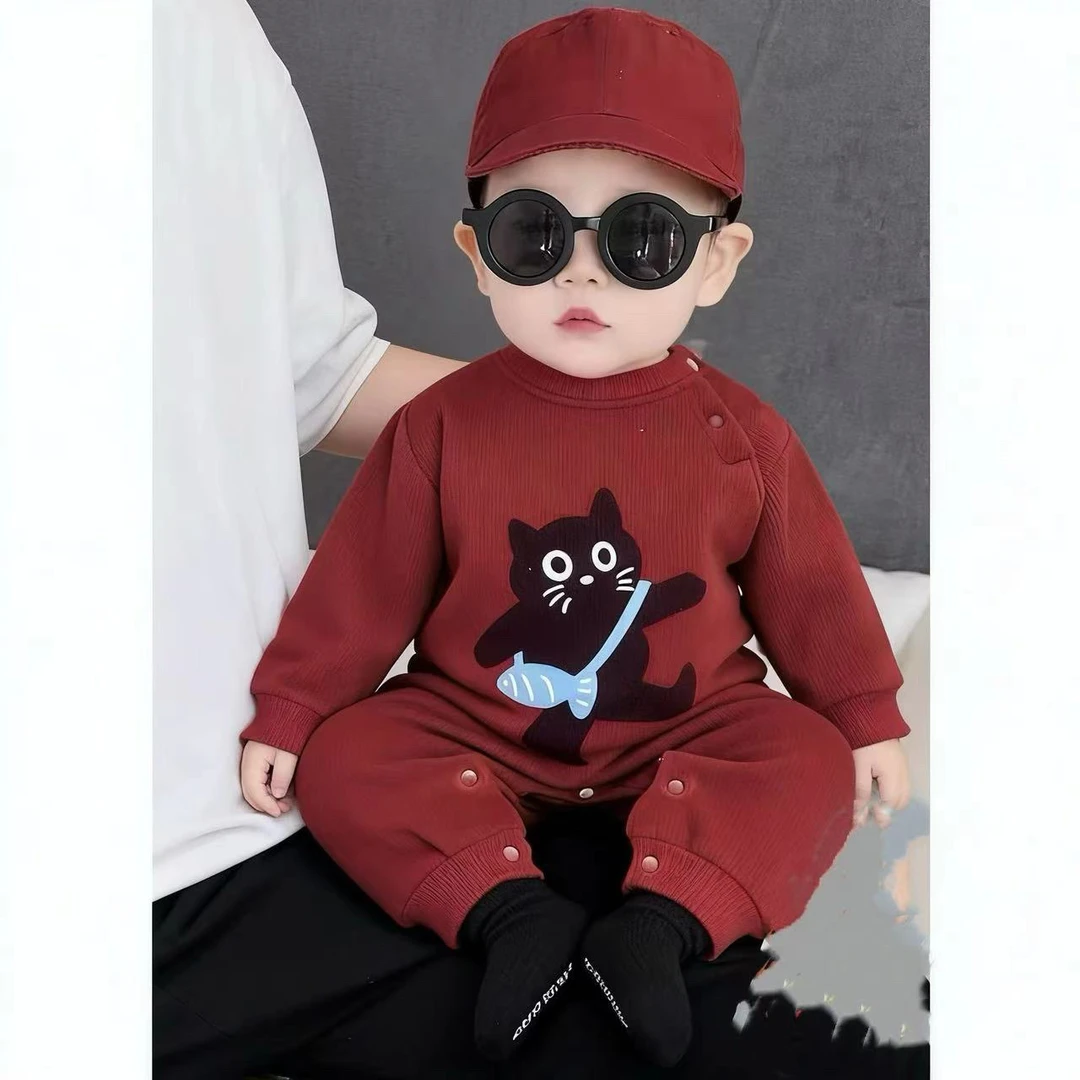 （秋衣）秋季新款保暖打底套头连体衣宝宝冬季哈衣爬服睡衣