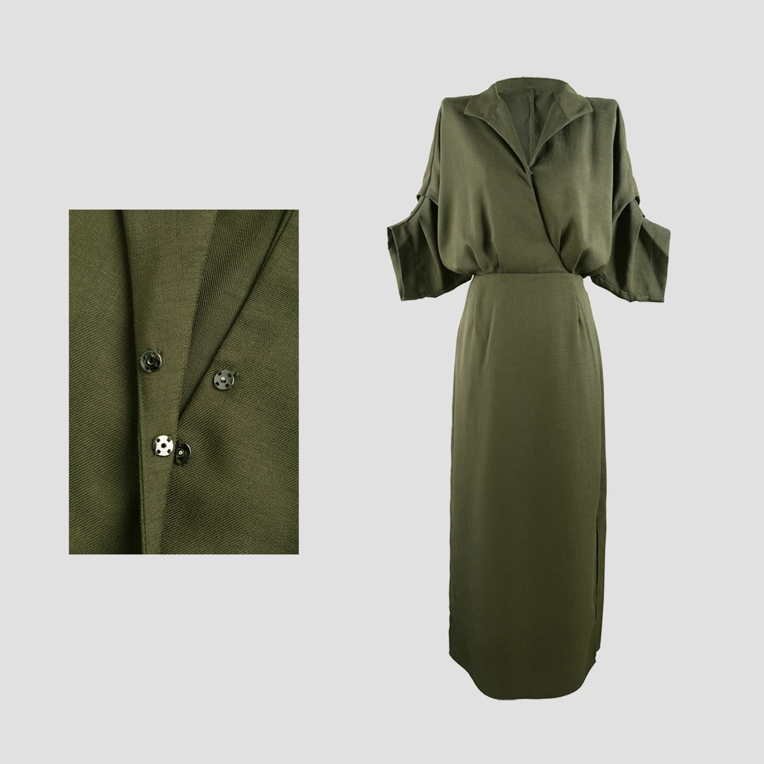 【左岸晨露】法式轻熟风气质收腰蝙蝠袖高级感连衣裙SHBZWM652035