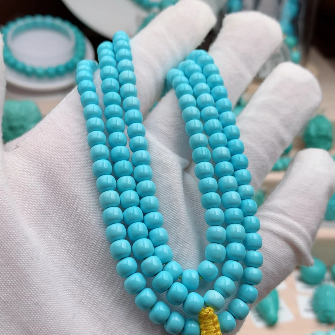 绿松石珠宝奇石未镶嵌5.5mm