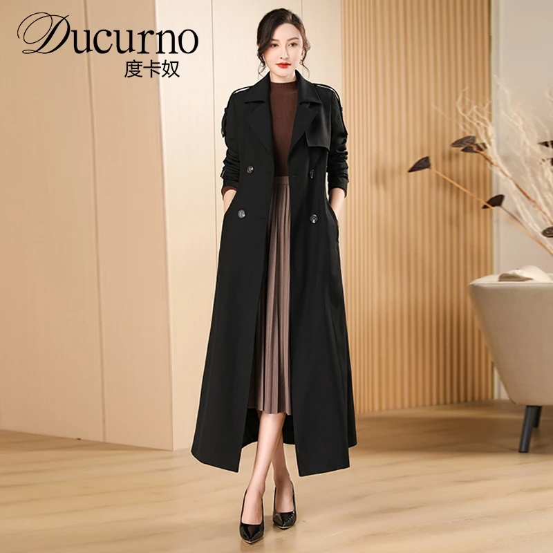 风衣女长款时尚新款双排扣英伦风休闲外套春秋长款显瘦气质高级感