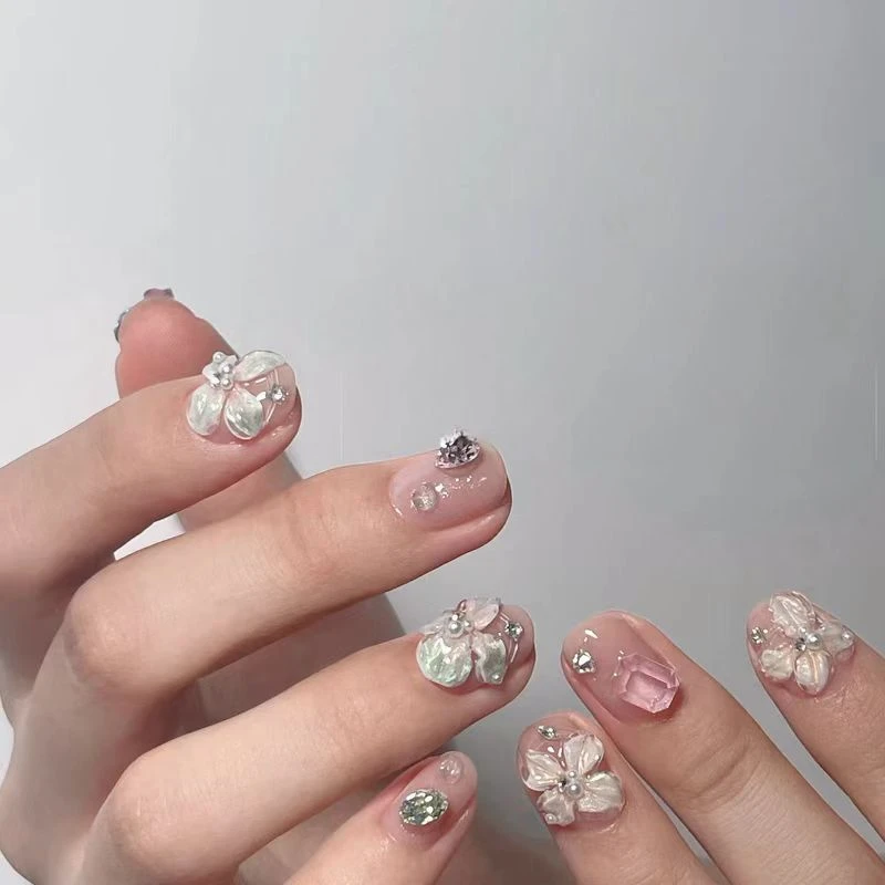 【冰花】2025新款立体雕轻奢高级感显白精致纯高级私人订制穿戴甲