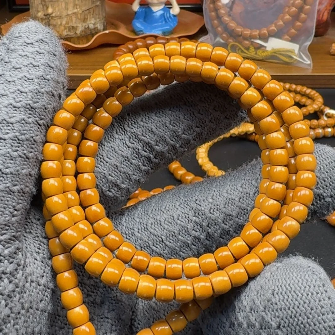 橄榄核手串/手链5.3老挝核尖直切170颗微白