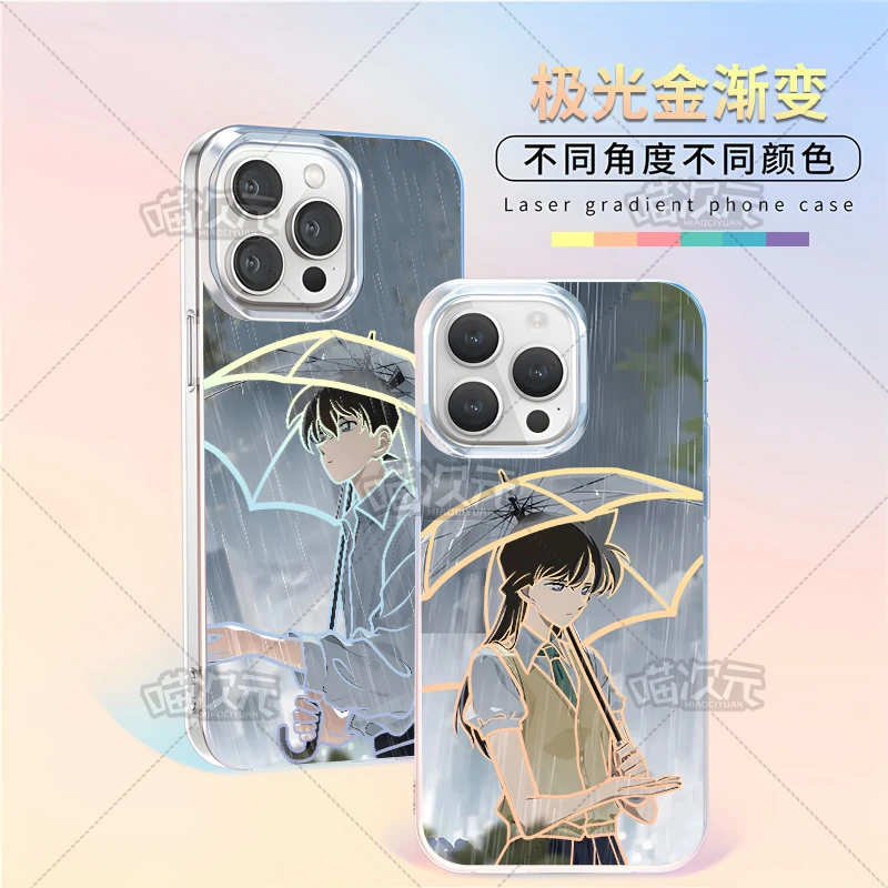 雨中新一小兰适用苹果华为vivo一加oppoiPhone小米二次元手机壳