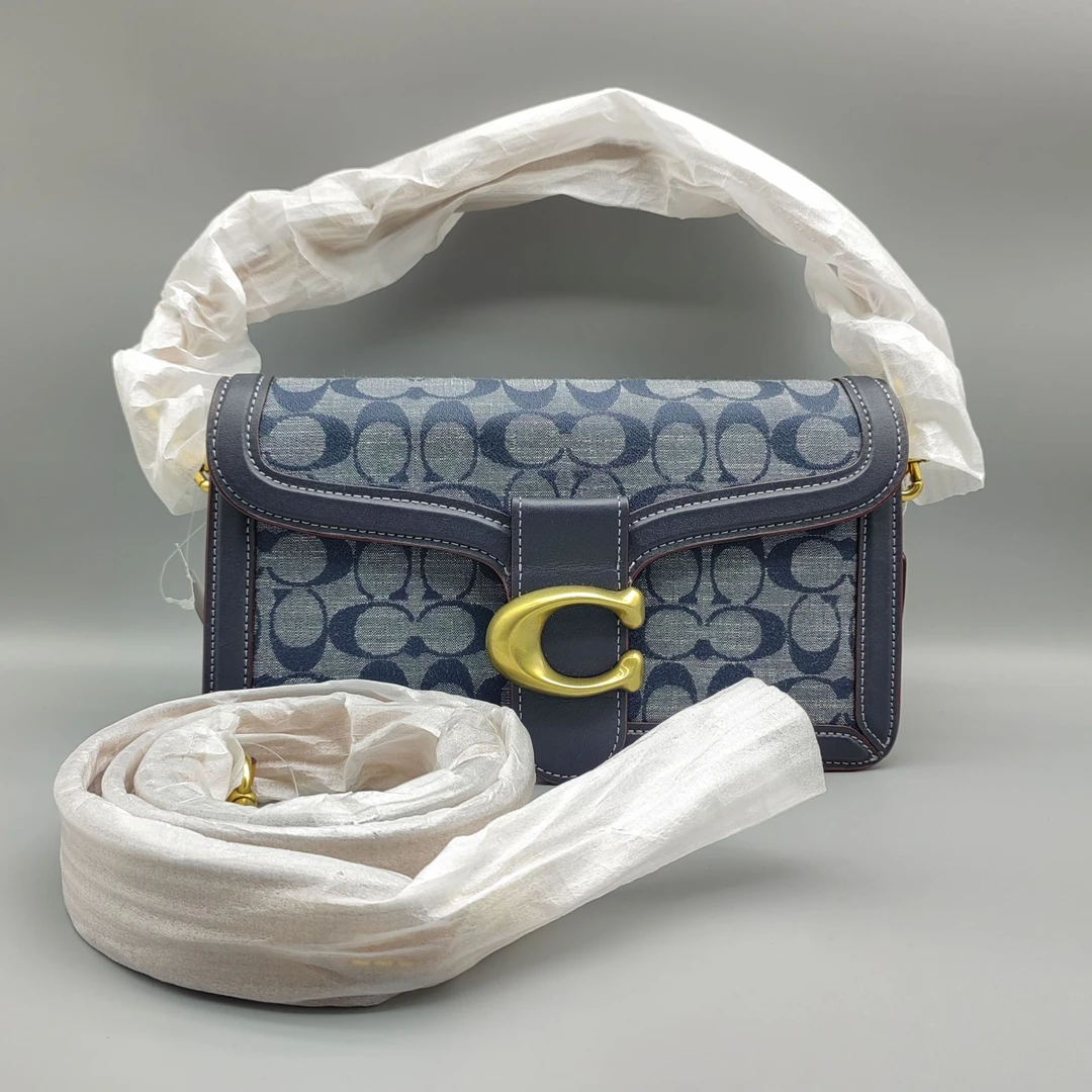 95新 COACH/蔻驰  蓝色丹宁老花斜挎包 1659 5052