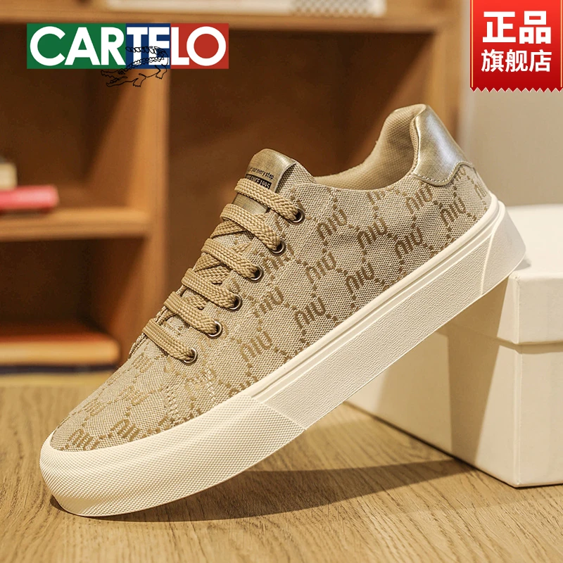 CARTELO/卡帝乐鳄鱼男鞋秋冬透气薄款布鞋欧洲站潮牌帆布休闲板鞋