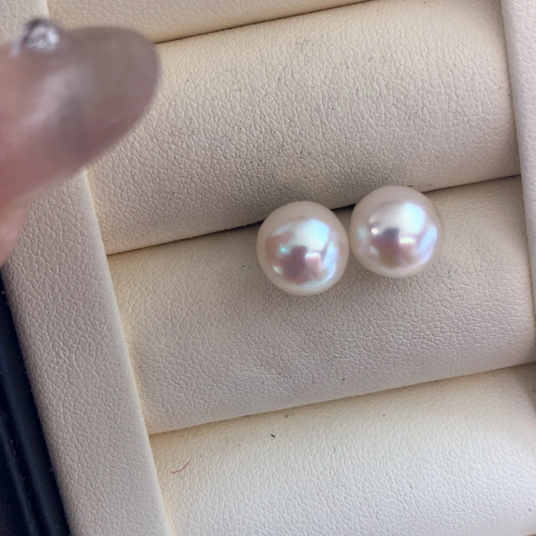 海水珍珠耳饰银S925镶嵌