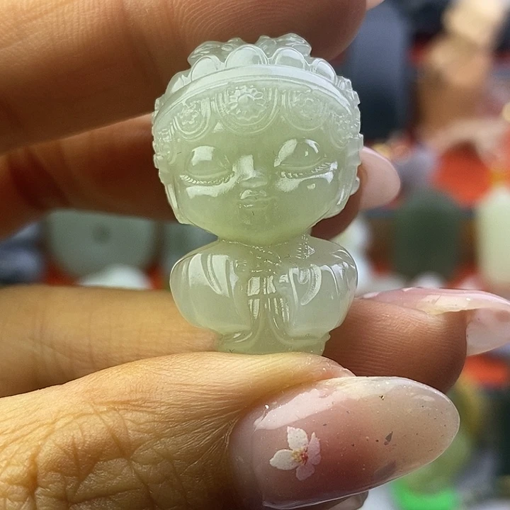 和田玉未镶嵌颈饰福利花旦名角姑娘吊坠