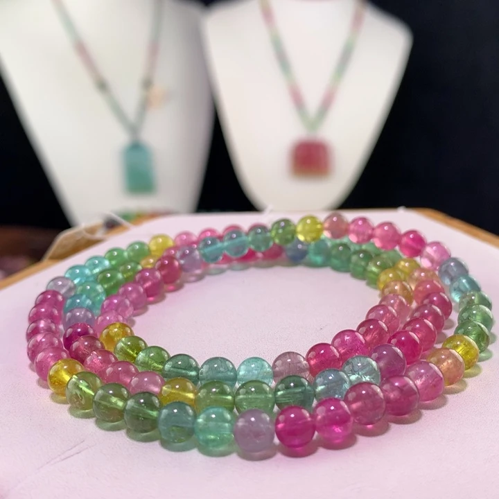 双色碧玺手链未镶嵌