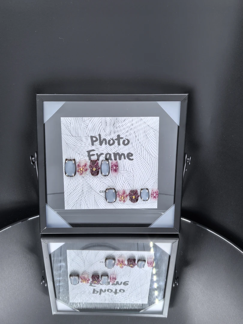 【Dandan出品】笺花意 直角方 纯手工穿戴甲10片 精致美观